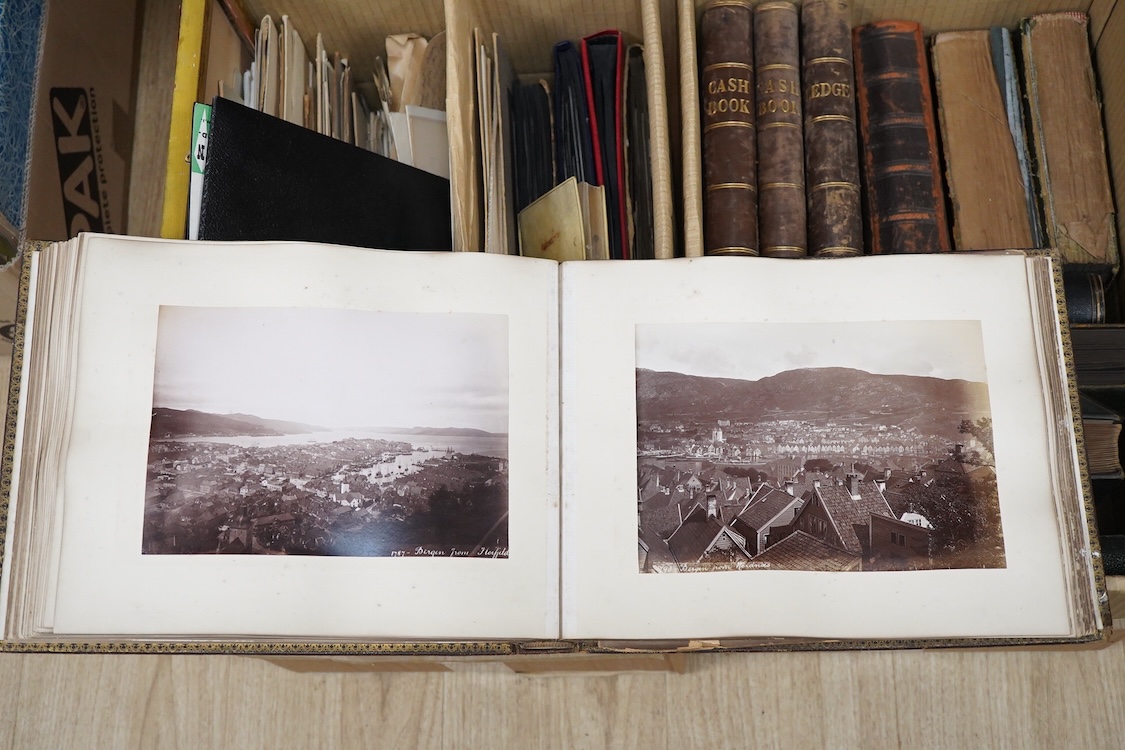 Bickersteth family related photograph albums, 19th/20th century, many relating to Robert Alexander Bickersteth (1862-1924), including a framed photo of Eton shooting eight 1881, One album includes a portrait of Edward He